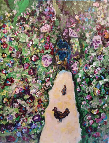 La roseraie de Klimt von caroline Kasteller, Malerei kaufen auf Singulart