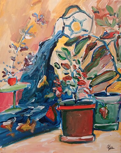 Les plantes en pot von caroline Kasteller, Malerei kaufen auf Singulart