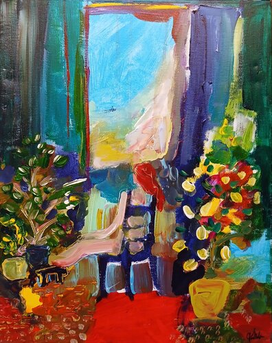 Rêver la porte ouverte sur le monde van caroline Kasteller, Schilderij te koop op Singulart