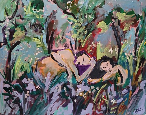 L'accueil de la foret von caroline Kasteller, Malerei kaufen auf Singulart