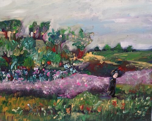La campagne d'Eugène Delacroix van caroline Kasteller, Schilderij te koop op Singulart