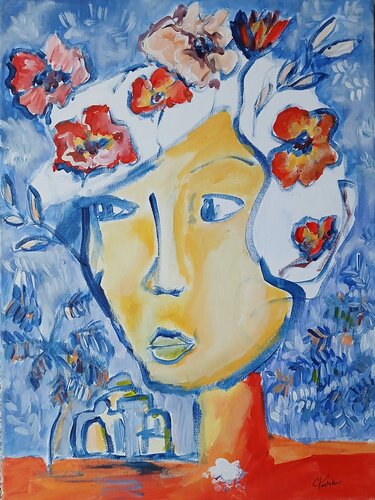 Femme coquelicot van caroline Kasteller, Schilderij te koop op Singulart