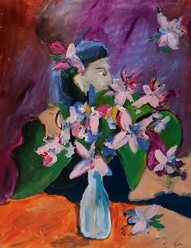 Les vahinés fleurales by caroline Kasteller, 회화 for Sale on Singulart