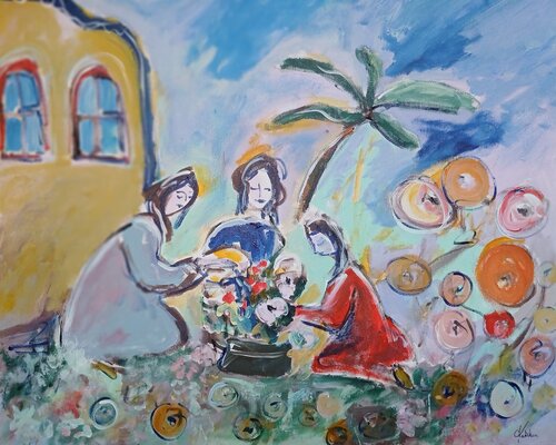 Le banquet van caroline Kasteller, Schilderij te koop op Singulart