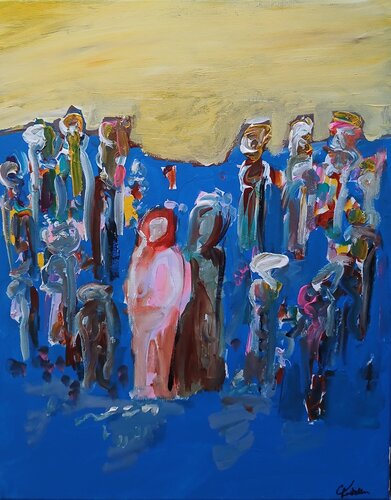 Le mariage au Sahel von caroline Kasteller, Malerei kaufen auf Singulart