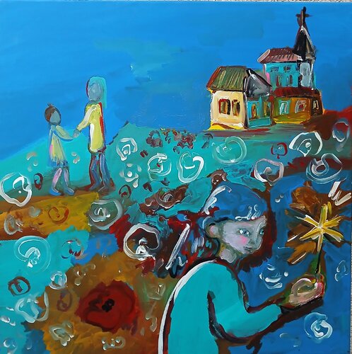 Le son des cloches di caroline Kasteller, Pittura in vendita su Singulart