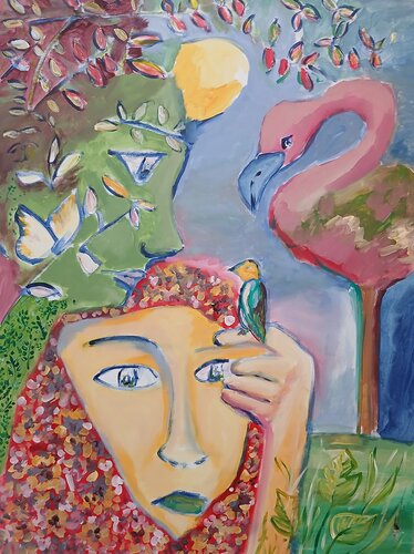 L'âme oiseau by caroline Kasteller, Painting for Sale on Singulart