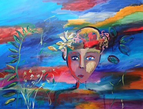 Dalia by caroline Kasteller, 絵画 for Sale on Singulart