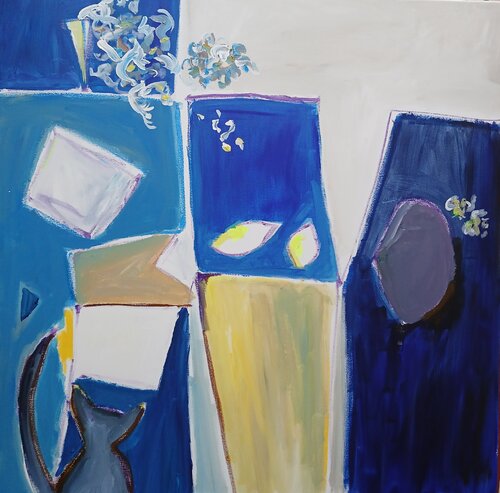 Bleu Citron by caroline Kasteller, Painting for Sale on Singulart