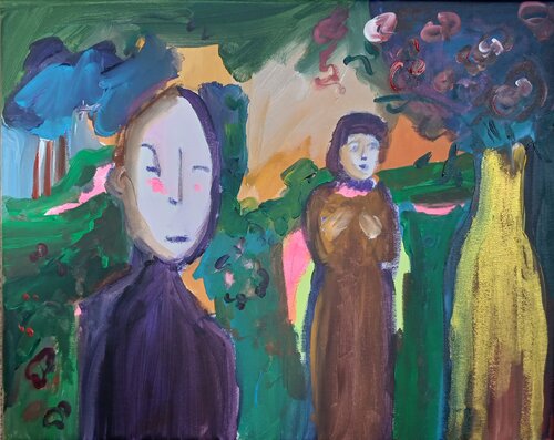 La rencontré au vase d'or von caroline Kasteller, Malerei kaufen auf Singulart