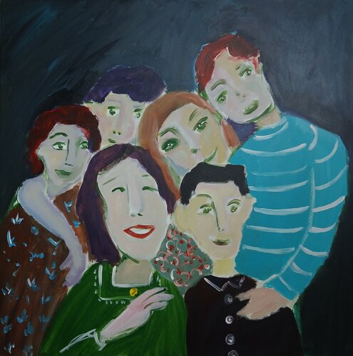 Multiplications de sourires autour de caroline Kasteller, Pintura a la venta en Singulart