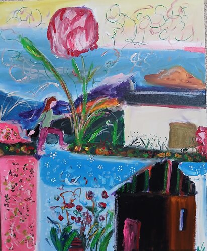 Enfin je rentre à la maison, ce paysage est le mien van caroline Kasteller, Schilderij te koop op Singulart
