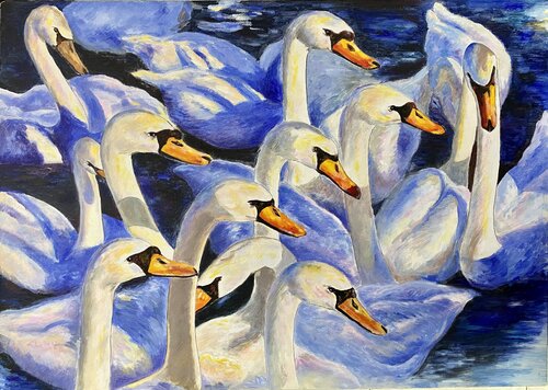 Swan Lake par Yunfeng Yang, Peinture en vente sur Singulart