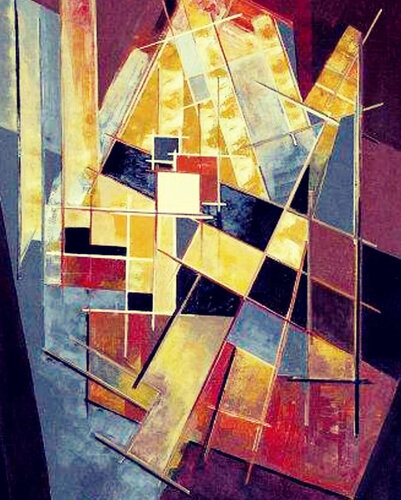 El cuadrado y su entorno geométrico di Delia Solari, Pittura in vendita su Singulart
