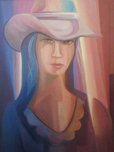 Retrato con sombrero van Delia Solari, Schilderij te koop op Singulart