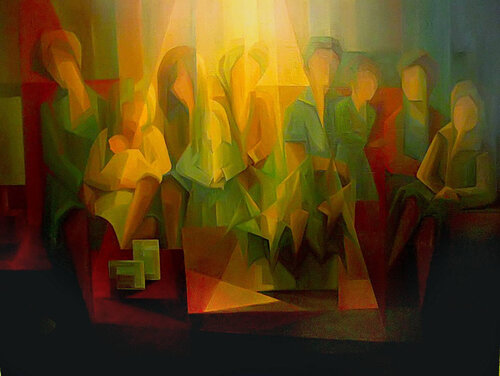 En familia di Delia Solari, Pittura in vendita su Singulart