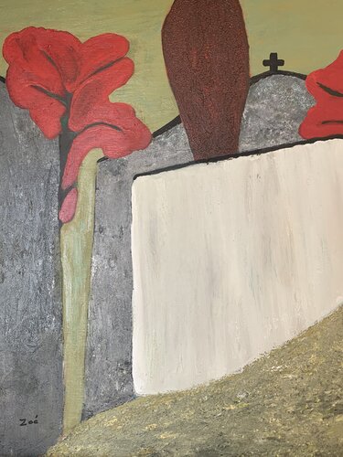 L’église derrière le mur by Zoé COTTE, Painting for Sale on Singulart