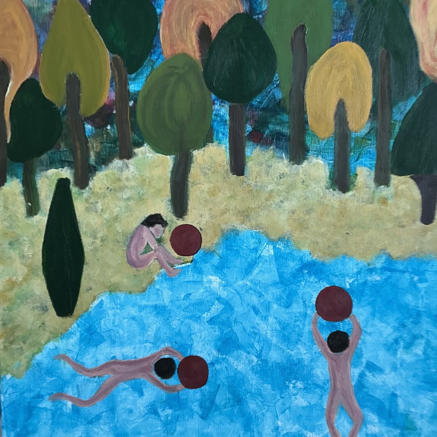 Les nageurs 2 Zoé COTTE Peinture originale à vendre