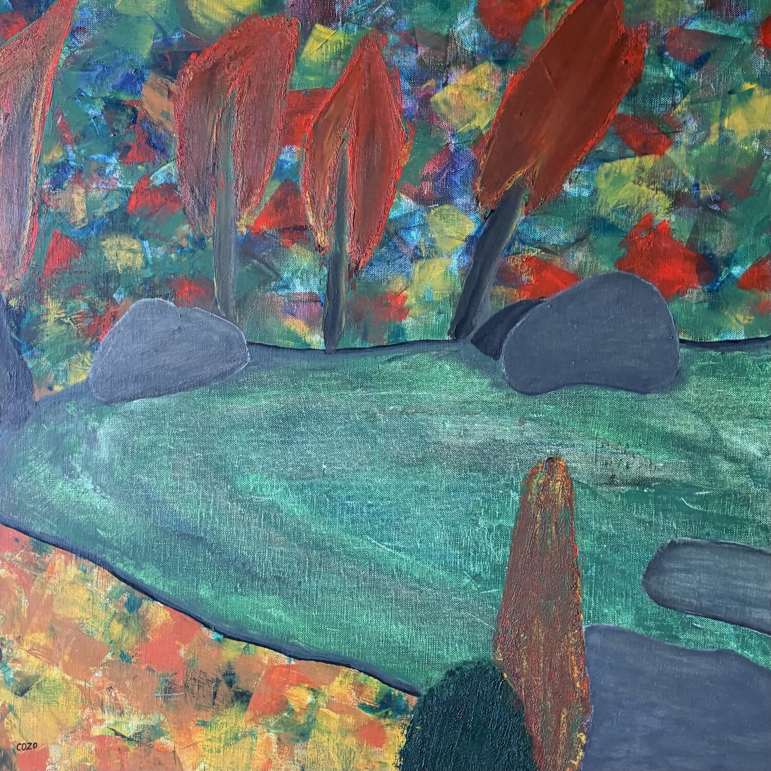 Les pierres des songes Zoé COTTE Origineel schilderij te koop