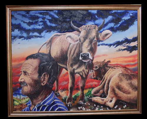 IN COLLINA TRA I BUOI di alessandro rocchi, Pittura in vendita su Singulart