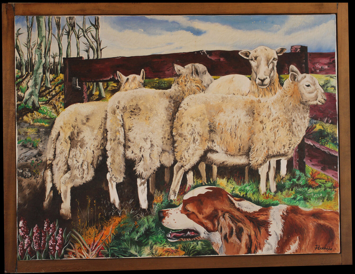 pecore nel recinto alessandro rocchi Pintura original en venta