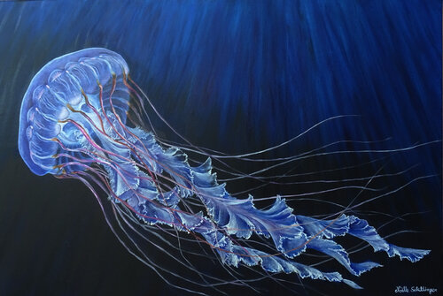 La Méduse Bleue by Noëlle Schillinger, Painting for Sale on Singulart