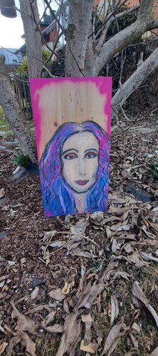Cher on Wood de Doris Pirker, Pintura a la venta en Singulart