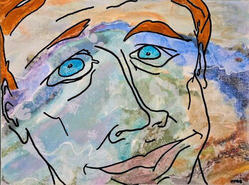 Portrait of Albert Camus van Steve Kobb, Schilderij te koop op Singulart