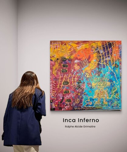 Inka Inferno van Rolphe Alcide Grimaître, Schilderij te koop op Singulart