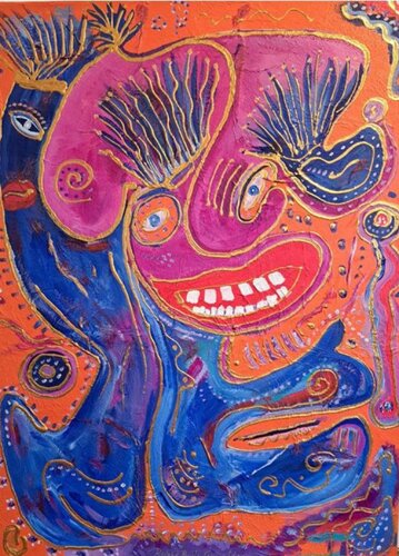The blue King by Rolphe Alcide Grimaître, 油畫 for Sale on Singulart