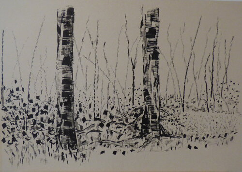 sous bois par Jean-Pierre Villeneuve, Dessin en vente sur Singulart