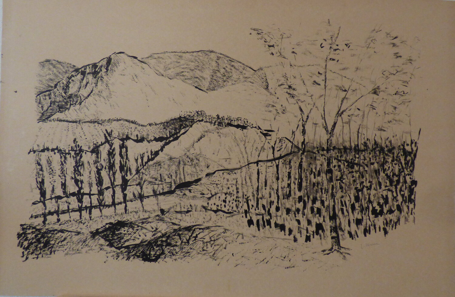 colline Jean-Pierre Villeneuve Dessin à vendre