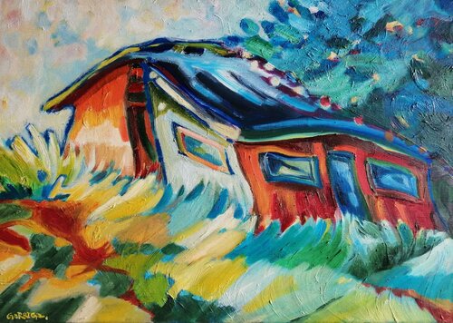 Cabane ostréicole, Cayenne van Joel Garriga, Schilderij te koop op Singulart