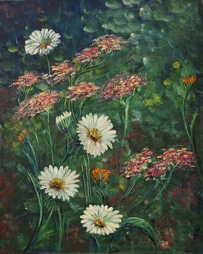 Fiori nel giardino van Svetla Stoyanova Bassi, Schilderij te koop op Singulart