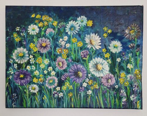 Flowers in the garden di Svetla Stoyanova Bassi, Pittura in vendita su Singulart