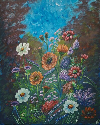 Forest flowers by Svetla Stoyanova Bassi, Painting for Sale on Singulart
