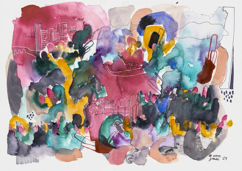 Del campo a la ciudad by Mónica Grande, 종이 for Sale on Singulart