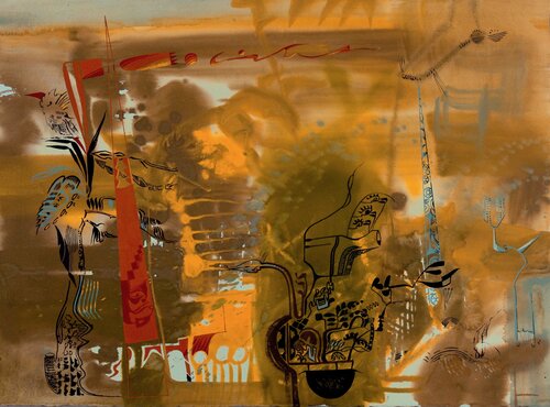 Two Towers in a Landscape de Robert Salmieri, Obra en papel a la venta en Singulart