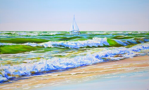 On the waves of the ocean. par Iryna Kastsova, Peinture en vente sur Singulart