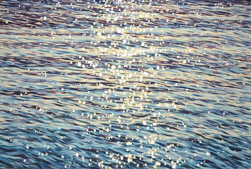 Evening. Glare on the water. di Iryna Kastsova, Pittura in vendita su Singulart