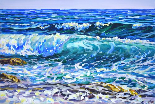 Waves. Stones. di Iryna Kastsova, Pittura in vendita su Singulart