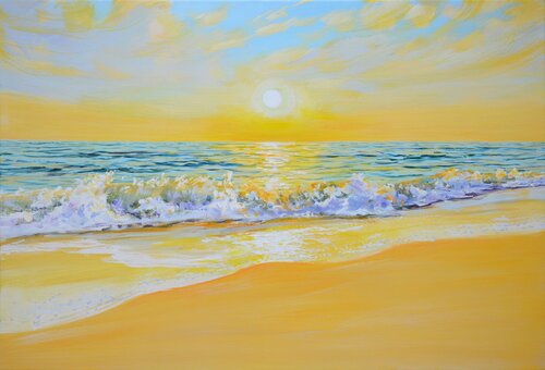 Affectionate sunset over the ocean. von Iryna Kastsova, Malerei kaufen auf Singulart