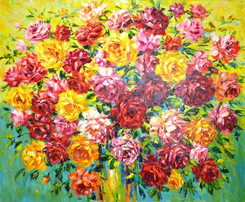 Bright bouquet of flowers 2. di Iryna Kastsova, Pittura in vendita su Singulart