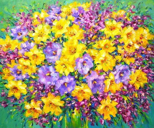 Flower mosaic 3. di Iryna Kastsova, Pittura in vendita su Singulart