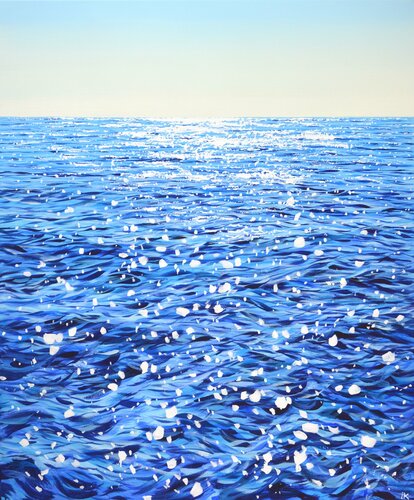 Blue ocean water. di Iryna Kastsova, Pittura in vendita su Singulart