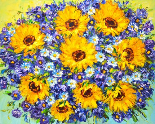 Sunflowers 19. van Iryna Kastsova, Schilderij te koop op Singulart