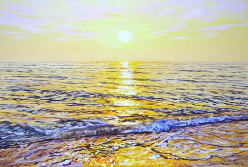 Gentle sea. Sunset. by Iryna Kastsova, Painting for Sale on Singulart