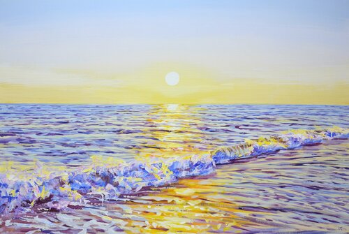 Magic sunset. Ocean. par Iryna Kastsova, Peinture en vente sur Singulart