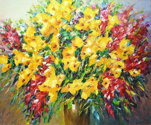 Pink with yellow. Iryna Kastsova
