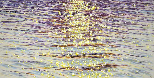 Golden sparks of the ocean. von Iryna Kastsova, Malerei kaufen auf Singulart